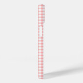 Monogram Naam Roze Witte Gingham Geruit Case-Mate iPhone Case (Achterkant / Rechts)
