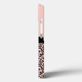 Monogram naam Roze zwarte luipaard Cheetah Print Case-Mate iPhone Case (Achterkant / Links)
