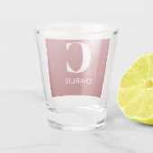 Monogram Naam, Ruby Red Denim Print 1.5oz Shot Glas (Achterkant)