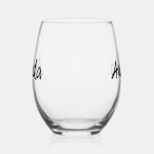Monogram Naam Script Aangepast Wijnglas Zonder Voet (Links)