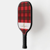 Monogram naam script geruite groene tartan pickleball paddle (Links)