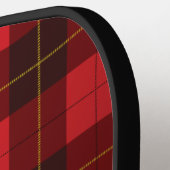 Monogram naam script geruite groene tartan pickleball paddle (Links Detail)