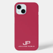  Monogram Naam Sjabloon Viva Magenta Case-Mate iPhone Case (Achterkant)