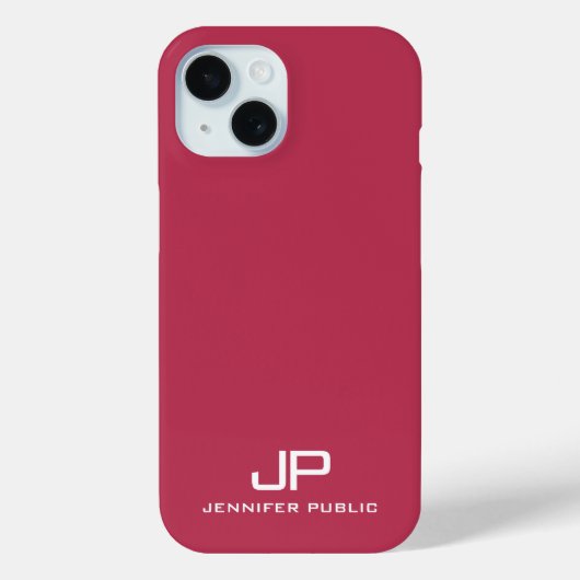  Monogram Naam Sjabloon Viva Magenta Case-Mate iPhone Case (Achterkant)