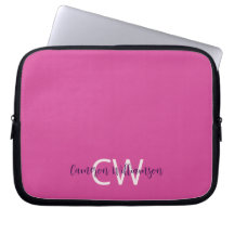 Monogram naam Sophisticated Solid Vibrant Pink