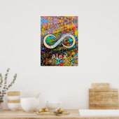 Monogram | Naam toevoegen | Infinesymbool Poster (Keuken)