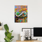 Monogram | Naam toevoegen | Infinesymbool Poster (Thuiskantoor)