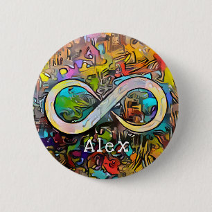 Monogram   Naam toevoegen   Infinesymbool Ronde Button 5,7 Cm