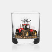 Monogram Naam Tractor Farmer Boerderij Whisky Glas (Voorkant)