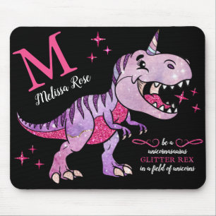 Monogram naam Unicornasaurus Glitter Rex Muismat