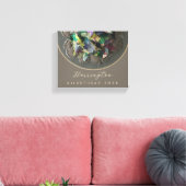 Monogram Naam Vastgesteld Jaar Abstract Boho Brown Canvas Afdruk (Insitu (Woonkamer))