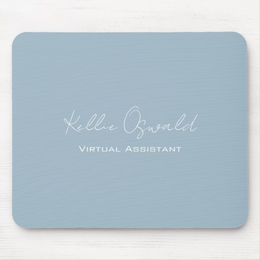 Monogram naam Virtual Assistant White Light Blue Muismat (Voorkant)