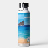 Monogram Naam Vrouw Strand Oceaan Kunst Landschap Waterfles (Rechts)