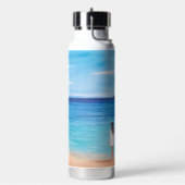 Monogram Naam Vrouw Strand Oceaan Kunst Landschap Waterfles (Links)