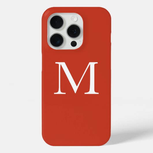 Monogram Naam Warme Terra Cotta Sinaasappel Aangep Case-Mate iPhone Case (Achterkant)