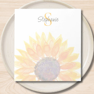Monogram Naam Zonnebloem Notitieblok