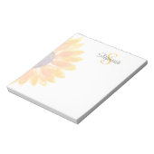 Monogram Naam Zonnebloem Notitieblok (Gedraaid)