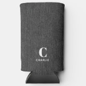 Monogram Naam Zwart Denim Print Slim (Voorkant)