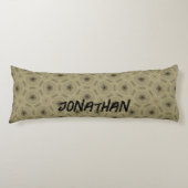 Monogram Naam Zwart en Beige patroon | Lichaamskussen (Voorkant)