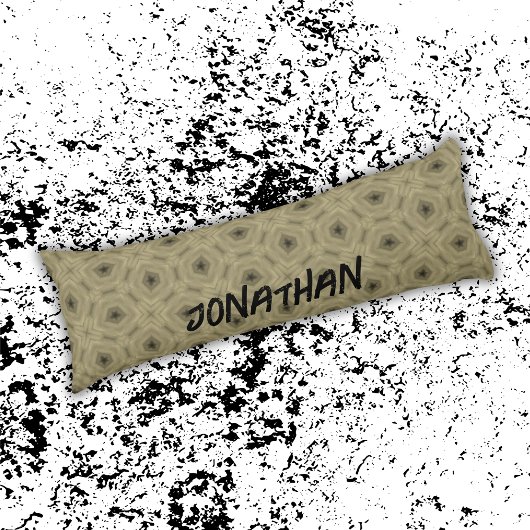 Monogram Naam Zwart en Beige patroon | Lichaamskussen