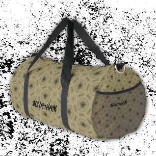 Monogram Naam Zwart en Beige patroon Plunjezak