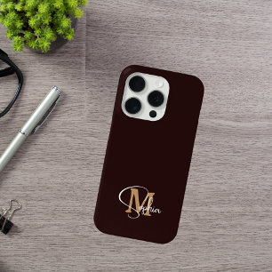 Monogram naam zwart goud iPhone 16 pro hoesje
