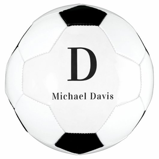 Monogram naam zwart voetbal (Voorkant)