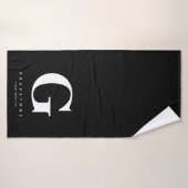 Monogram Naam Zwart & Wit Chic Badhanddoek (Badhanddoek)