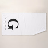 Monogram Naam Zwart & Wit Modern Badhanddoek (Badhanddoek)