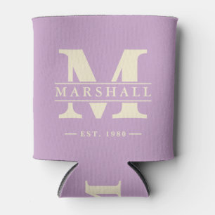 Monogram & naamoverlay mid-century zomer lilac blikjeskoeler