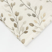 Monogram Name Beige Gray Brown Botanical Neutral  Fleece Deken (Hoek)