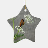 Monogram Name Cute Hummingbird Keramisch Ornament (Rechts)