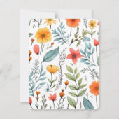 Monogram & Name Floral Watercolor Botanical Notitiekaartje (Achterkant)