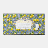 Monogram Name Lemon Blue French Country Tile  (Clavier et souris)