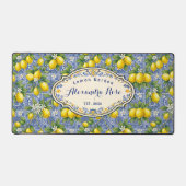 Monogram Name Lemon Blue French Country Tile  (Recto)
