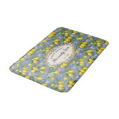 Monogram Name Lemon Blue French Country Tile  Badmat (Gekanteld)