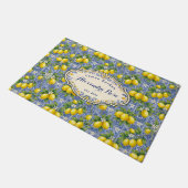 Monogram Name Lemon Blue French Country Tile  Deurmat (Schuin)
