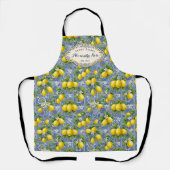 Monogram Name Lemon Blue French Country Tile  Schort (Voorkant)