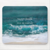Monogram Name Script Beach Ocean Modern Muismat (Voorkant)