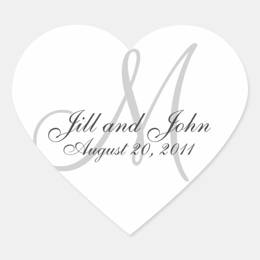 Monogram Namen Datum Bruiloft Seal Stickers (Voorkant)