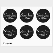 Monogram Namen Datum Plaats Bruiloft Labels (Vel)