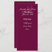 Monogram Namen Datum Trouwmenu Kaarten Wijn (Voorkant / Achterkant)