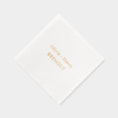 Monogram Namen Elegant Minimalistisch Goud Folie Servetten (Rechts)