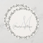 Monogram Names Simple Wedding Invitation Kaart (Voorkant / Achterkant)