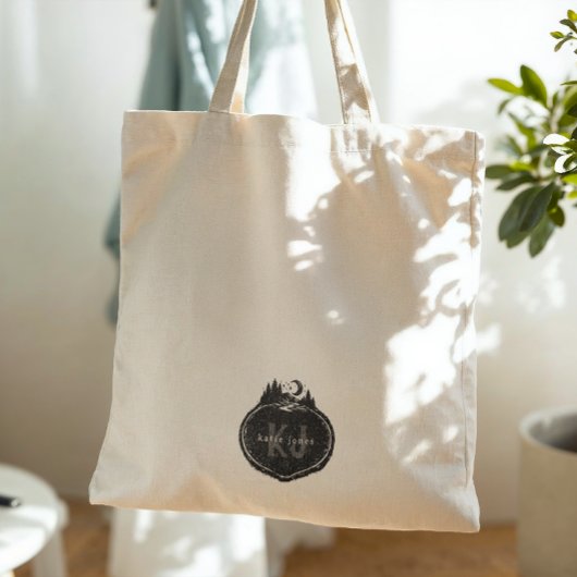 Monogram Nature Stamp | Custom Name Tote Bag