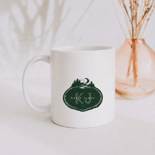 Monogram Natuur Stempel Aangepaste Naam Koffiemok