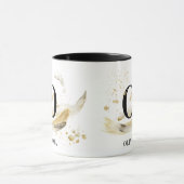 Monogram natuurlijk elegant goud abstracte waterve mok (Midden)