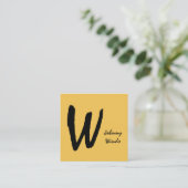 Monogram natuurlijk groot type vierkante visitekaartje (Staand voorkant)