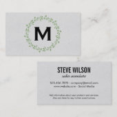 Monogram / Natuurlijk / Krans II Visitekaartje (Voorkant / Achterkant)