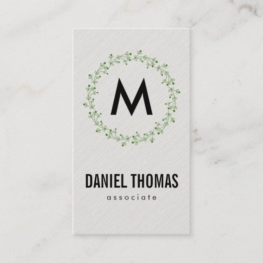 Monogram / Natuurlijk / Krans Visitekaartje (Voorkant)